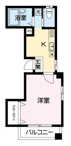プチバレー青葉台(1K/2階)の間取り写真