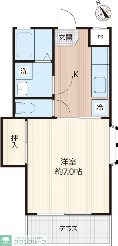 第2さつき荘(1K/1階)の間取り写真