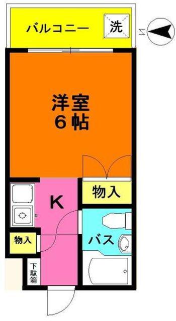 アクシーズ戸田公園(ワンルーム/2階)の間取り写真