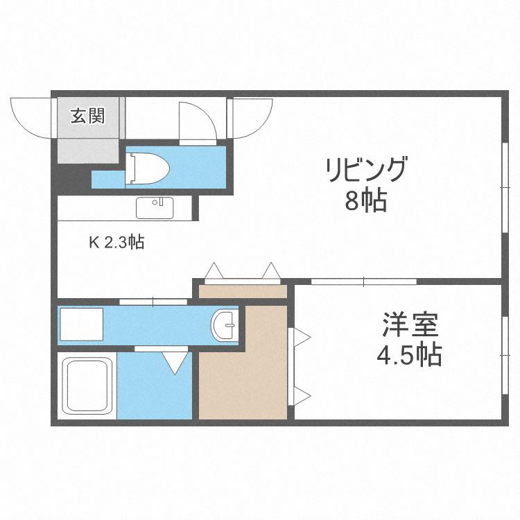 GLOIR発寒(1LDK/2階)の間取り写真