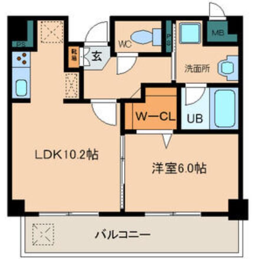 近鉄奈良線 若江岩田駅 徒歩7分 3階建 築18年(1LDK/2階)の間取り写真