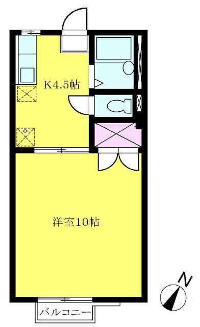 ビバリーハウス千歳台B棟(1K/2階)の間取り写真
