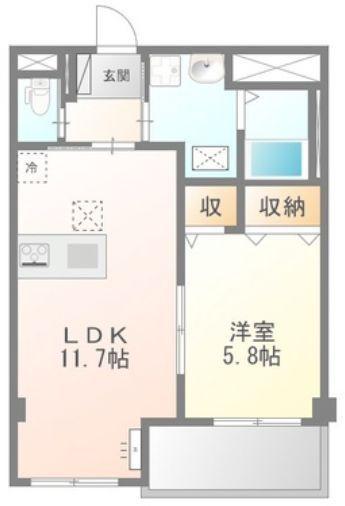 リヴィエーイル(1LDK/3階)の間取り写真