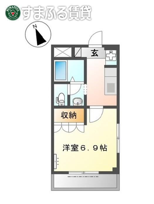 ドヌールIV天王(1K/1階)の間取り写真