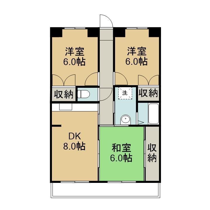 パープルセブンM(3LDK/2階)の間取り写真