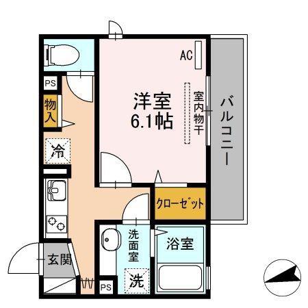 ニューフラリッシュ イースト(1K/2階)の間取り写真