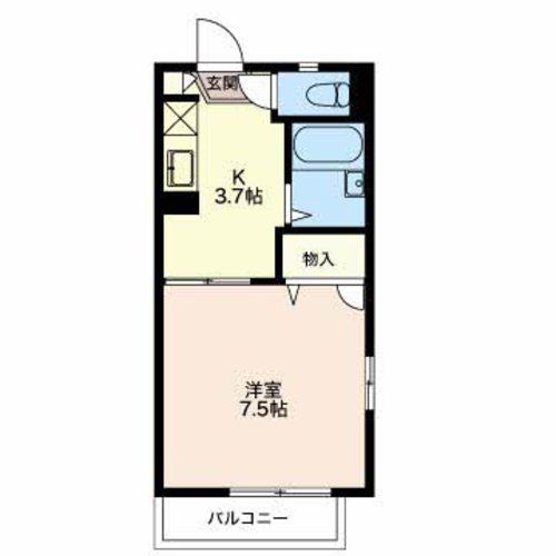 フェアリーミサキ A棟(1K/1階)の間取り写真