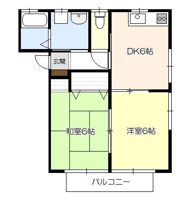 ラ メゾンF(2DK/1階)の間取り写真