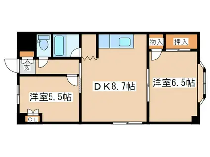 ツチダマンション(2DK/2階)の間取り写真