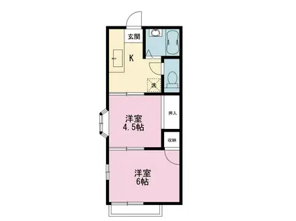 ファミーユK(2K/2階)の間取り写真