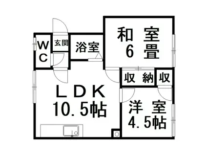 コーポ司(2LDK/2階)の間取り写真