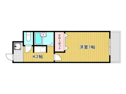 フォルサII号館(1K/2階)の間取り写真