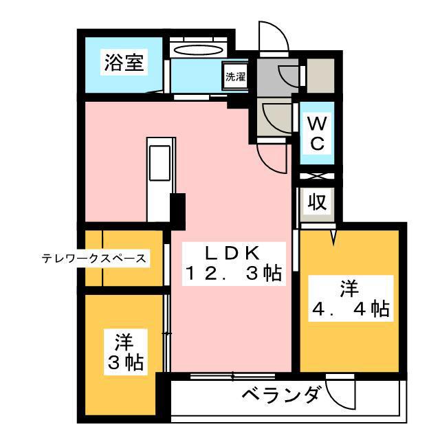 ステラ美光(2LDK/2階)の間取り写真
