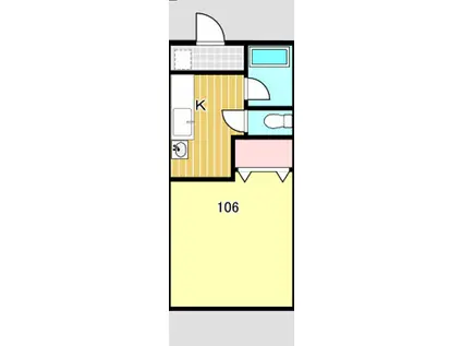 福並AII(1K/1階)の間取り写真