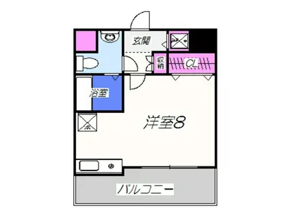 ライフデザイン新金岡B棟(ワンルーム/9階)の間取り写真