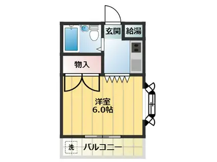 スーペリアマンション(1K/2階)の間取り写真