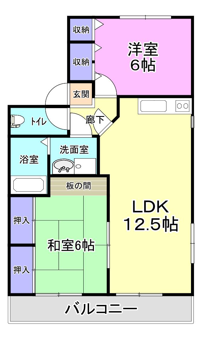 セジュールナミ(2LDK/2階)の間取り写真