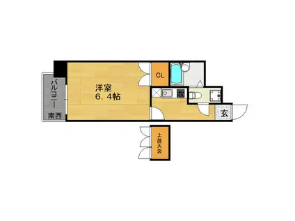 エステートモア博多グラン(1K/8階)の間取り写真