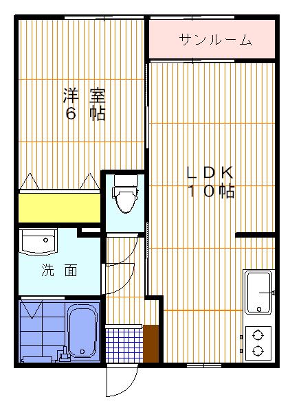 メゾン・ド・アン(1LDK/2階)の間取り写真
