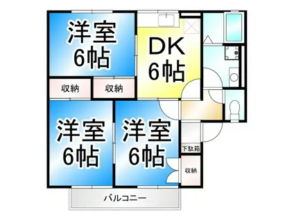 スカイガーデン青沼(3DK/1階)の間取り写真