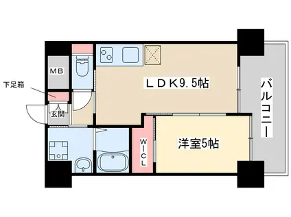 ノルデンハイム江坂Ⅱ(1LDK/10階)の間取り写真