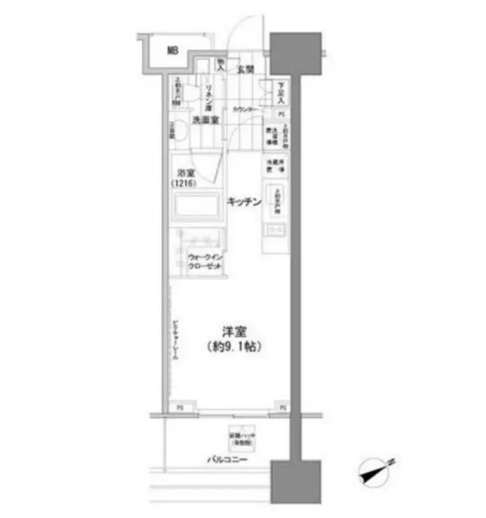 パークハビオ西新宿 5階階 間取り