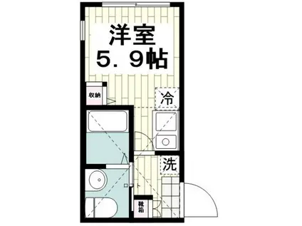 ハーミットクラブハウス カノア弘明寺(ワンルーム/1階)の間取り写真