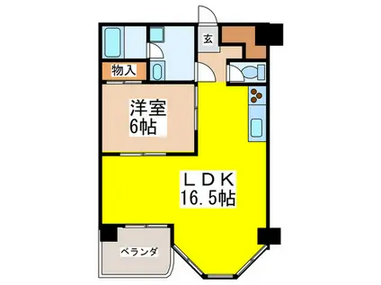 松栄市岡ハイツ(1LDK/5階)の間取り写真