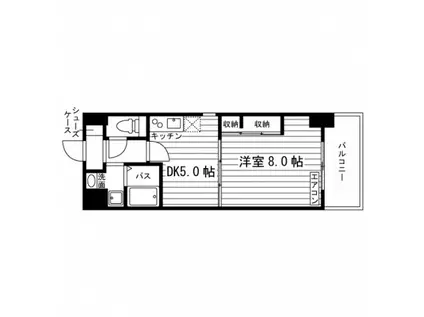 セレーノ高松(1DK/4階)の間取り写真