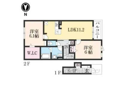 サンシャイン富堂Ⅳ(2LDK/2階)の間取り写真