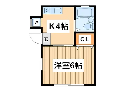 コーポムライ(1K/1階)の間取り写真