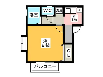 コーポミヤコ(1K/2階)の間取り写真