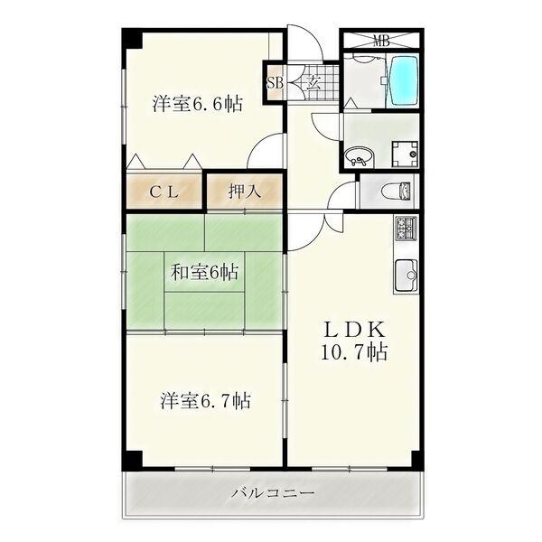 メゾン・ド・ピエール(3LDK/4階)の間取り写真