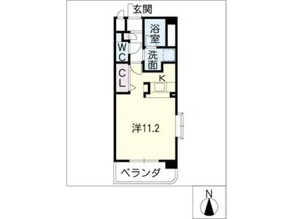 GRAN DUKEII(ワンルーム/4階)の間取り写真