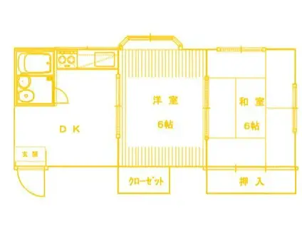 平楽ハウス(2DK/2階)の間取り写真