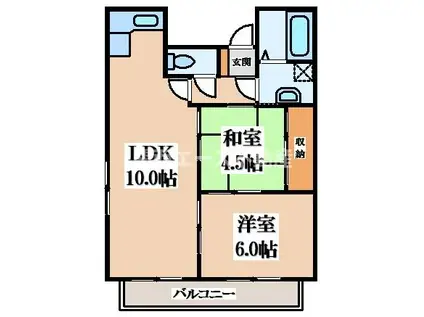 プレアール南亀井II(2LDK/3階)の間取り写真