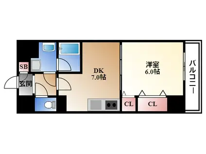 コンセール葵(1DK/7階)の間取り写真