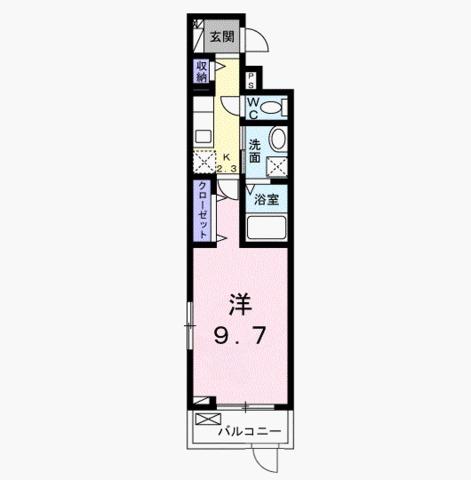 フラッツ・アイV(1K/3階)の間取り写真