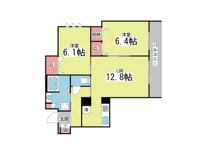 ガーデンハウスIV(2LDK/3階)の間取り写真