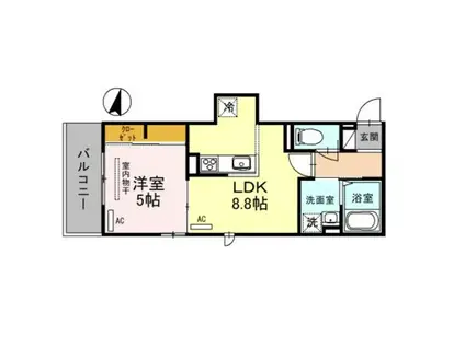 LUSOLE嵐山(1LDK/3階)の間取り写真