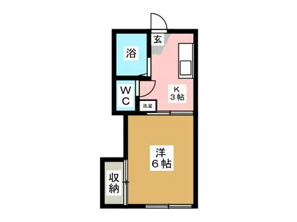 ベイサイドハイツ(1K/2階)の間取り写真