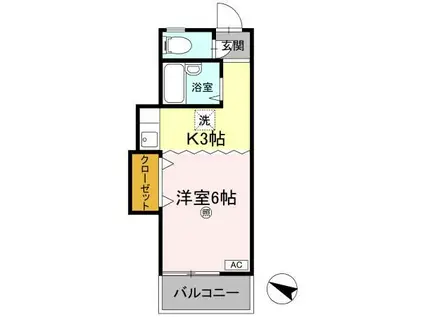 ピュアハイツ生野(1K/1階)の間取り写真