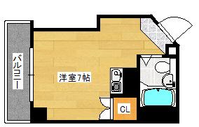 清和榎町(ワンルーム/7階)の間取り写真
