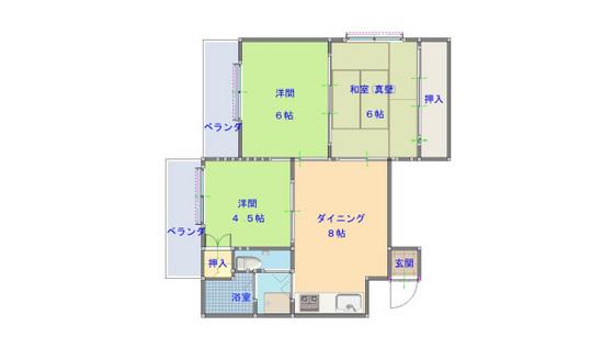 マスダビル(3DK/4階)の間取り写真