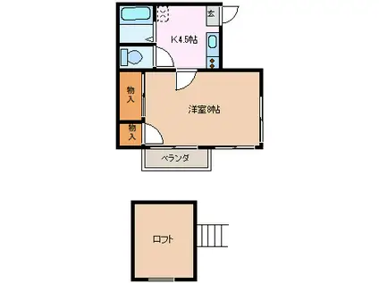 ロイヤルハイツ(1K/3階)の間取り写真