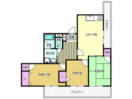 パレフラックス(3LDK/5階)の間取り写真