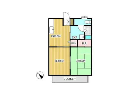 サンビレッジグレープ(2DK/1階)の間取り写真