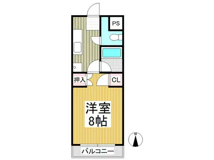 スイート佐久(1K/2階)の間取り写真