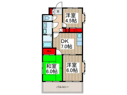 ビラ・グリート(3DK/2階)の間取り写真