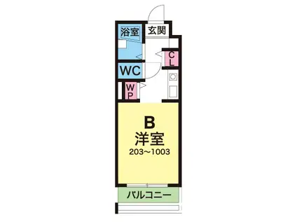 YKハイツ小久保(ワンルーム/10階)の間取り写真